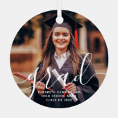 Ornement En Métal Diplômé Simple Script Moderne Photo Classique (Verso)