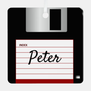 Ornement En Métal Disque disquette Rétro Ordinateur Métal Carré O