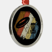 Ornement En Métal Disque Golf Panier Rétro (Droite)