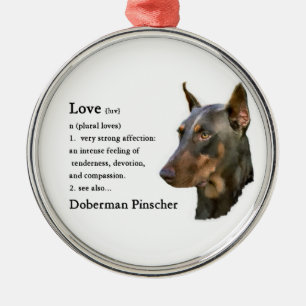 Ornement En Métal Doberman Pinscher Art Love Est...