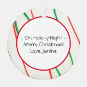 Ornement En Métal Donut de Noël congelé (Verso)