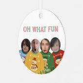 Ornement En Métal Douleur de Noël moche Visage drôle Personnalisé (Avant gauche)