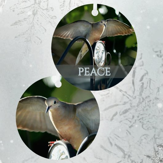 Ornement En Métal Dove of Peace Bird Photography Customizable