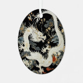 Ornement En Métal Dragon asiatique blanc (Avant gauche)