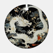 Ornement En Métal Dragon asiatique blanc (Verso)