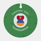 Ornement En Métal Drapeau arménien Noël Ange Nom Année (Recto)