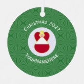 Ornement En Métal Drapeau autrichien Noël Ange Nom Année (Recto)