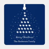 Ornement En Métal Drapeau Bleu Élégant Texas Arbre de Noël (Recto)