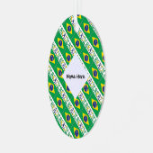 Ornement En Métal Drapeau brésilien avec votre nom (Avant gauche)