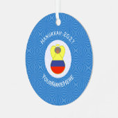 Ornement En Métal Drapeau colombien Hanoukka Angel Abuela Nom Année (Avant gauche)