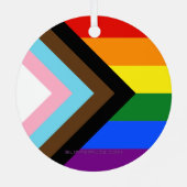 Ornement En Métal Drapeau de fierté Progress Pride de SlipperyJoe si (Verso)