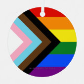Ornement En Métal Drapeau de fierté Progress Pride de SlipperyJoe si (Recto)