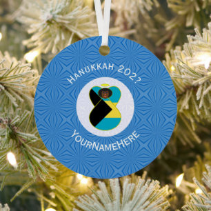 Ornement En Métal Drapeau de Hanukkah de l'ange noir des Bahamas per