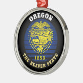 ORNEMENT EN MÉTAL DRAPEAU DE L'ÉTAT DU BEAVER D'OREGON (Gauche)