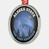 ORNEMENT EN MÉTAL DRAPEAU D'ÉTAT D'ALASKA (Gauche)