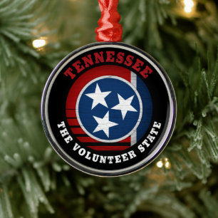 ORNEMENT EN MÉTAL DRAPEAU D'ÉTAT DE VOLONTAIRE TENNESSEE