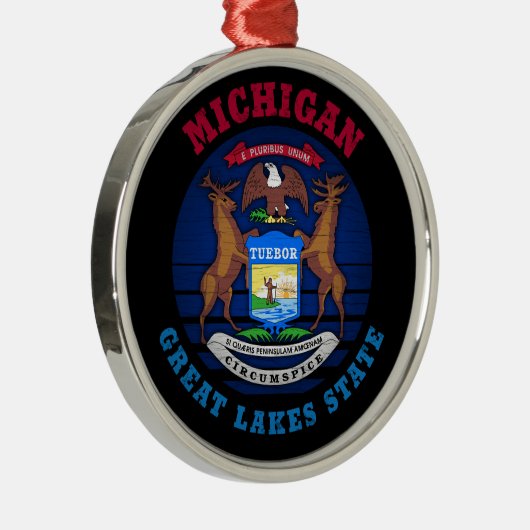 ORNEMENT EN MÉTAL DRAPEAU D'ÉTAT DES GRANDS LACS DE MICHIGAN (Droite)