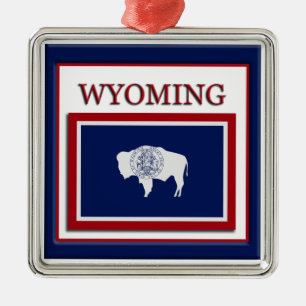 Ornement En Métal Drapeau d'État du Wyoming