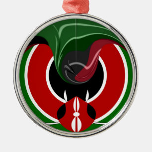 Ornement En Métal Drapeau Fluid Kenyan : Un design moderne