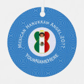 Ornement En Métal Drapeau Hanoukka mexicain personnalisé (Recto)