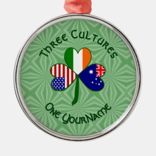 Ornement En Métal Drapeau tricolore australien irlandais américain p