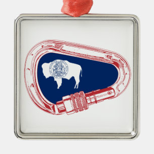 Ornement En Métal Drapeau Wyoming Escalade Carabiner