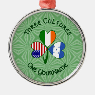 Ornement En Métal Drapeaux Américains Irlandais Hondurien Trèfle Vot