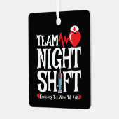 Ornement En Métal Drôle 7:05 Team Night Shift Infirmière Appréciatio (Avant gauche)