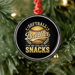 Ornement En Métal Drôle de frère de softball Snacks Sports
