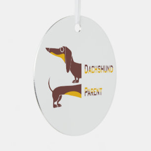 Ornement En Métal Drôle mignon dachshund pour parent chien long