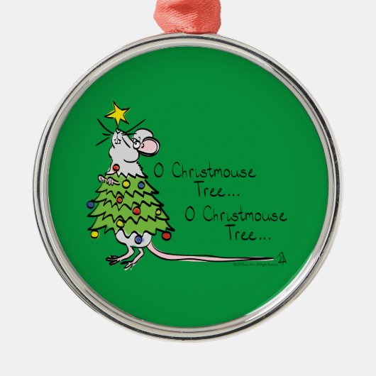 Ornement En Métal Drôle Noël mignon Souris Arbre Cartoon (Devant)