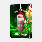 Ornement En Métal Drôle Père Noël Trump 2024 Rendre Noël super (Avant gauche)