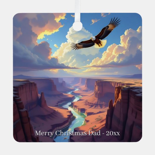 Ornement En Métal Eagle Themed Personalized Christmas (Recto)