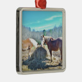 Ornement En Métal Ébauche secourue Chevaux mangeant foin (Droite)