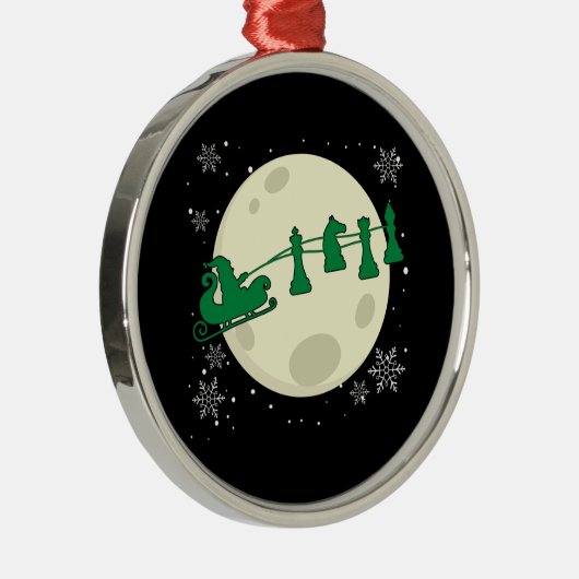 Ornement En Métal Échecs Noël Père Noël - Échecs Piece Reindeer (Droite)