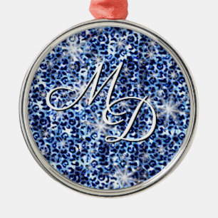 Ornement En Métal Éclats de guépards bleus