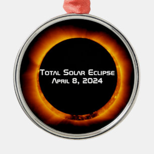 Ornement En Métal Éclipse solaire totale 2024