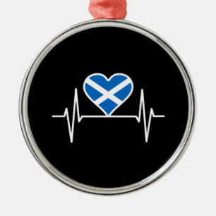 Ornement En Métal Écosse - Scotland Drapeau Heartbeat