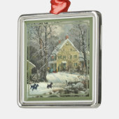 Ornement En Métal Ecosse Terrier Hiver à l'ancienne mode (Gauche)