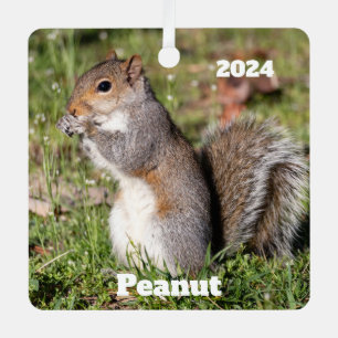 Ornement En Métal Écureuil gris personnalisé
