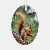 Ornement En Métal Écureuil rouge dans un arbre (Avant droite)