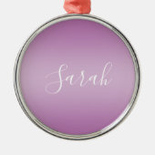 Ornement En Métal Editable Soft Mauve Ombre & White Text Script (Devant)