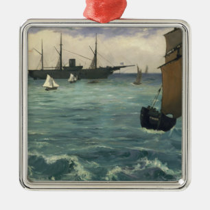 Ornement En Métal Edouard Manet le Kearsarge à Boulogne