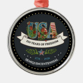 Ornement En Métal Elegant 250th Anniversary Bold Charcoal Silver  (Devant)