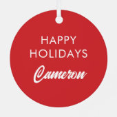 Ornement En Métal Elégant Be Joyful Holiday Design (Verso)