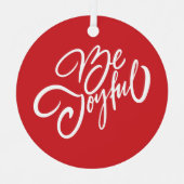 Ornement En Métal Elégant Be Joyful Holiday Design (Recto)