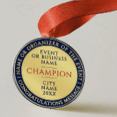Ornement En Métal Elegant Blue Gold Champion Medal Business Achieve