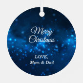 Ornement En Métal Elégant Blue Lights Silver Ice Patinage (Verso)