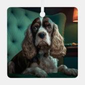 Ornement En Métal Elégant Cocker Spaniel Classic Portrait Design (Recto)