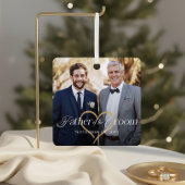 Ornement En Métal Elegant Father of the Groom Photo Memory Keepsake